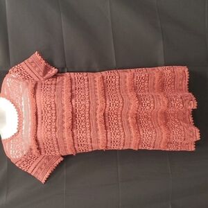 02Sky Crochet and Lace Midi Dress SZ XS